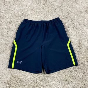 Under Armour Athletic Shorts Mens Medium Black Green Gym Running 34x8